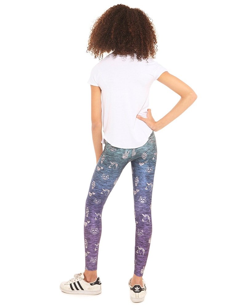 Terez Legging - 7943 Girls - Heathered Ombre Emoji Print - Activewear - Bottoms - Dancewear Centre Canada