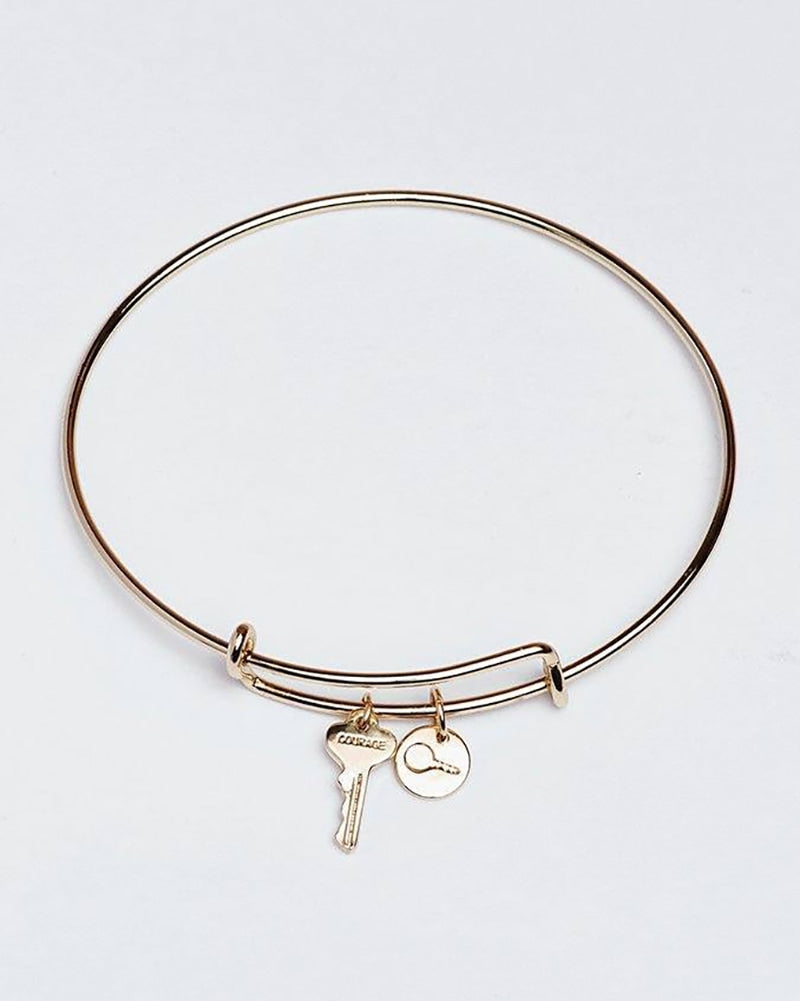The Giving Keys Courage Petite Key Bangle Bracelet - Gold - Accessories - Dance Gifts - Dancewear Centre Canada