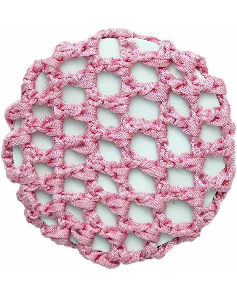 Tiaras + Tendus Crocheted Snood Ballet Bun Cover Accessories - Hair Care Tiaras and Tendus Light Pink   Dancewear Centre Canada