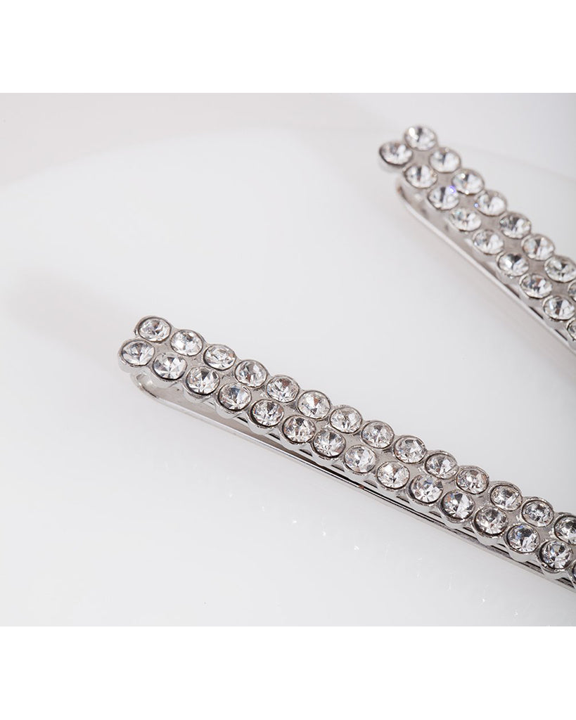 Tiaras + Tendus Two Row Crystal Rhinestone Hair Pins - 2 Pack - Clear - Accessories - Hair Care - Dancewear Centre Canada