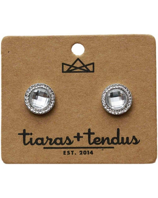 Tiaras + Tendus 12mm Dance Competition Round Stud Rhinestone Earrings