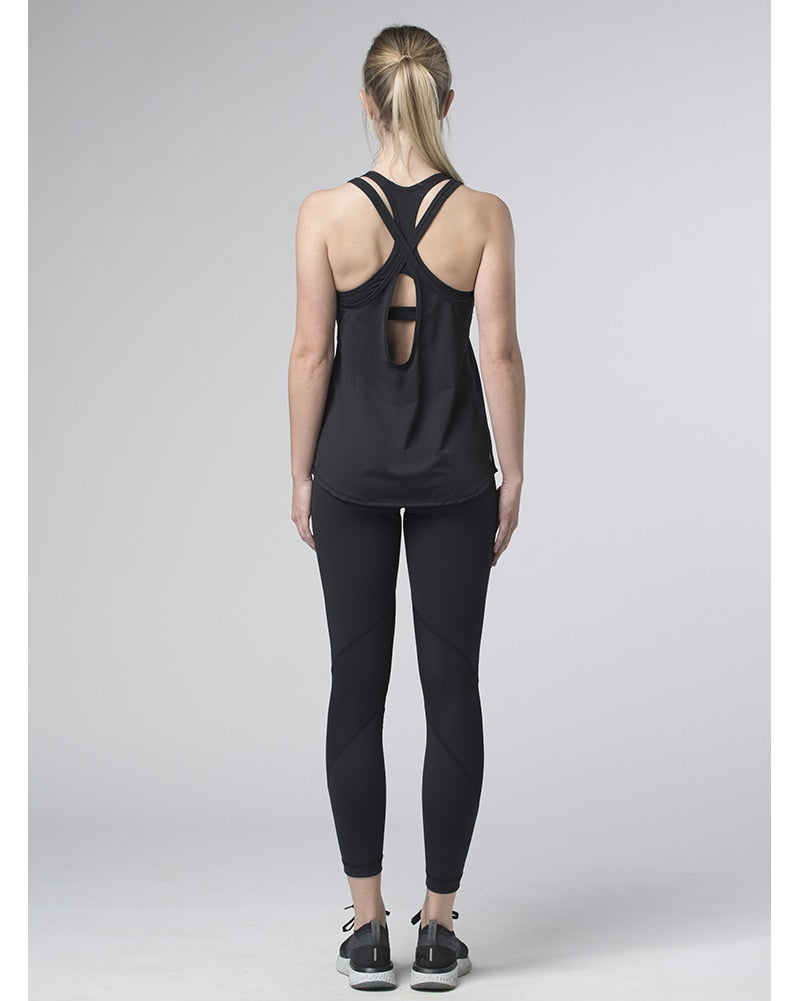 Tonic Active Paris Mesh Panel Capri Leggings - Womens - Black - Activewear - Bottoms - Dancewear Centre Canada