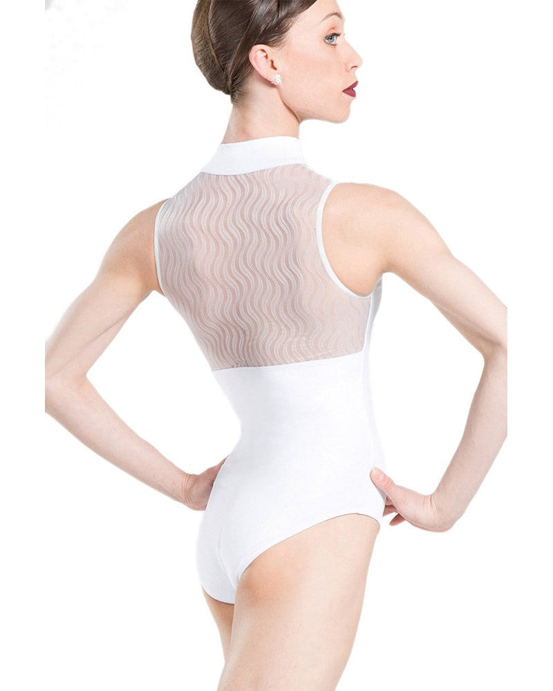 Wear Moi Folie Mock Neck Wave Mesh Sleeveless Leotard - Womens - Dancewear - Bodysuits &amp; Leotards - Dancewear Centre Canada