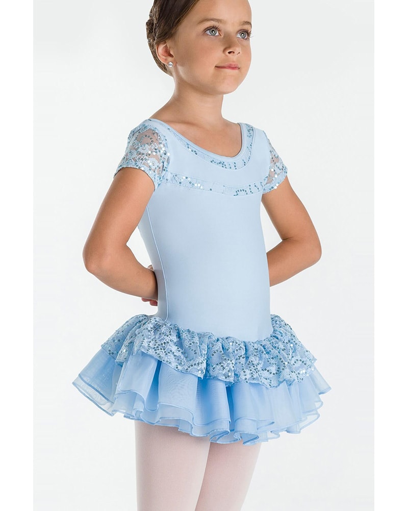 Wear Moi Bonheur Soft Sequin Mesh Short Sleeve Ballet Dress - Girls - Dancewear - Dresses - Dancewear Centre Canada