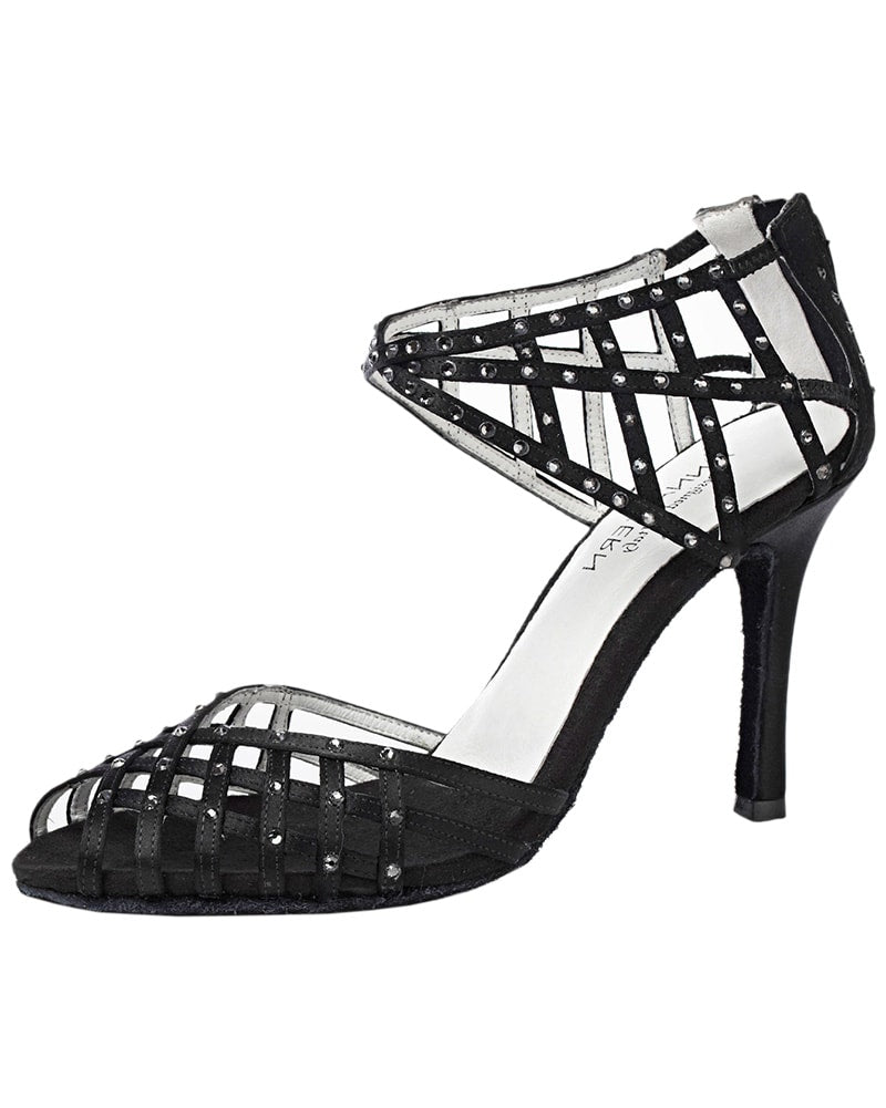 Black rhinestone shoes discount
