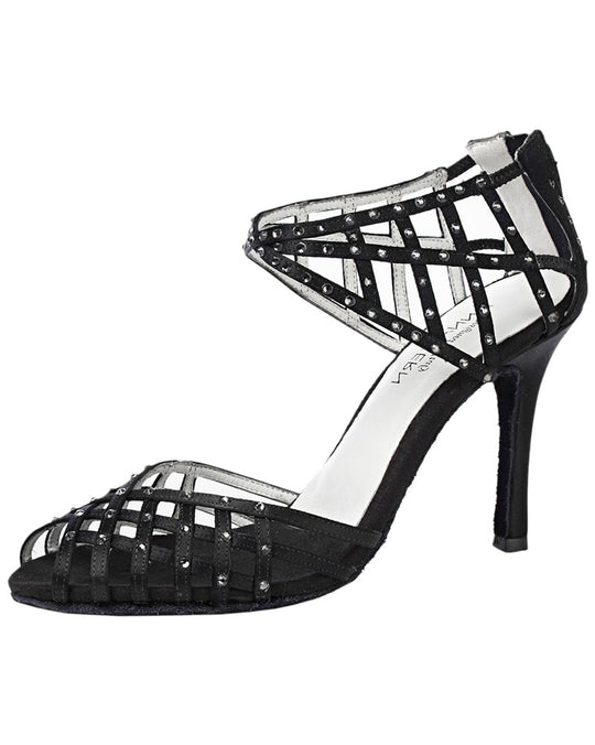 Werner Kern Rhinestone Satin 9cm Latin Ballroom Shoes - 947-90 Womens