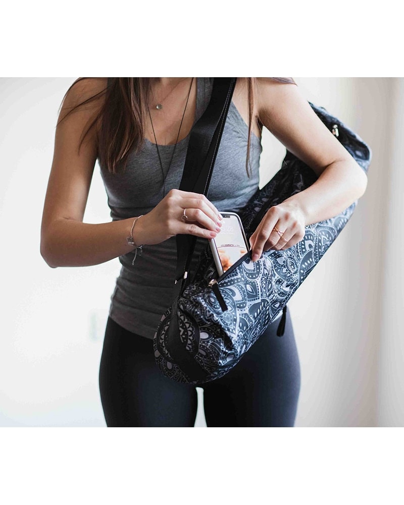 Yoga Design Lab Yoga Mat Bag - Mandala Charcoal Print - Accessories - Yoga - Dancewear Centre Canada