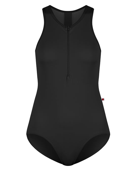 Yumiko Sasha Mesh Front Zip Mesh Back Sleeveless Leotard - Womens