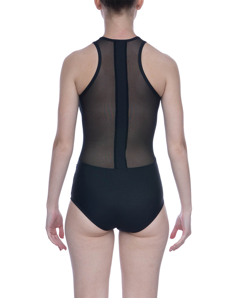 Yumiko Sasha Mesh Front Zip Mesh Back Sleeveless Leotard - Womens - Dancewear - Bodysuits &amp; Leotards - Dancewear Centre Canada