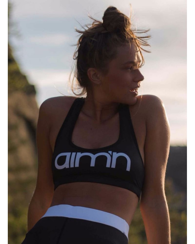 aimn Logo Bra - Womens - Black - Activewear - Tops - Dancewear Centre Canada