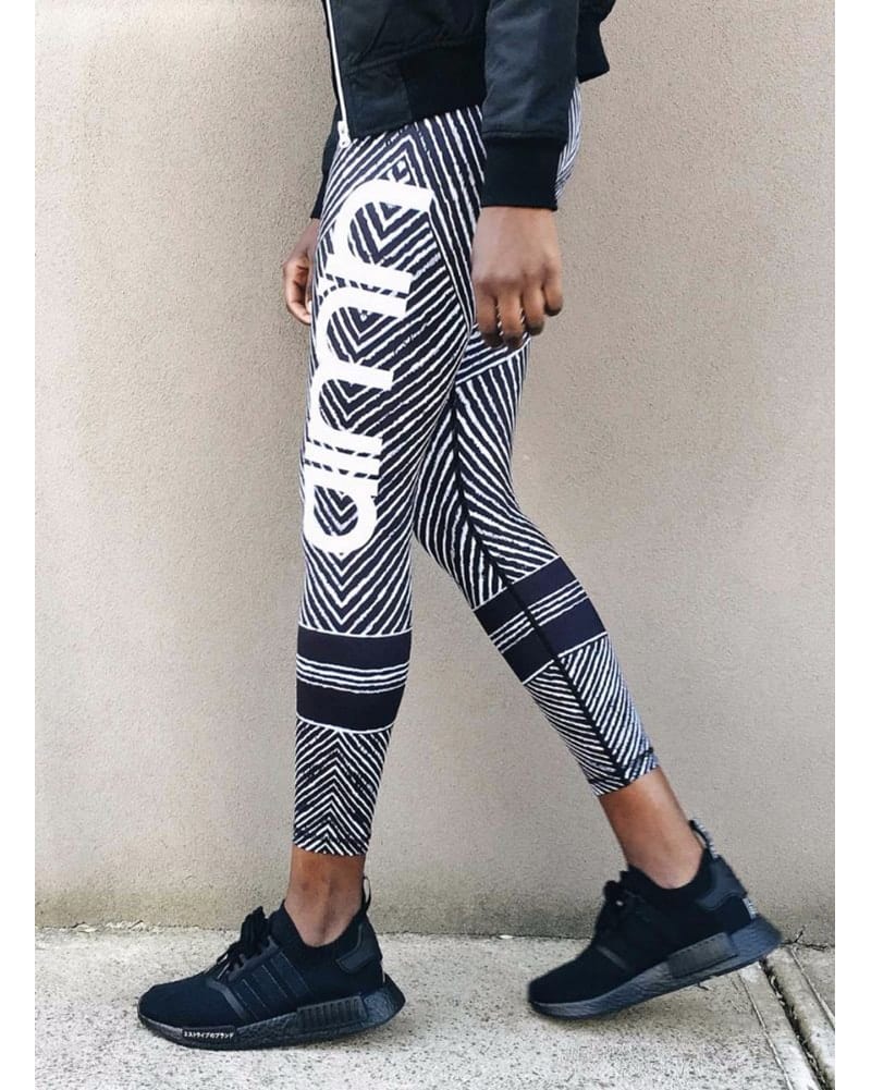 aimn Logo Legging - Womens - Black Cirkus Print - Activewear - Bottoms - Dancewear Centre Canada