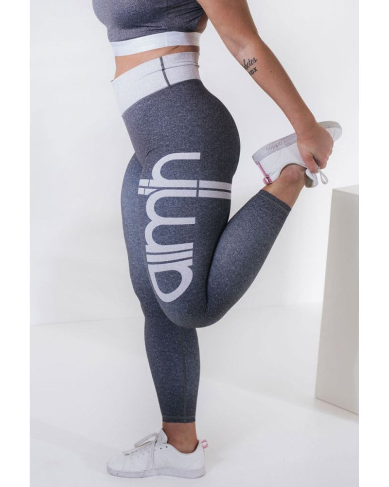 Aimn grey top melange signature tights
