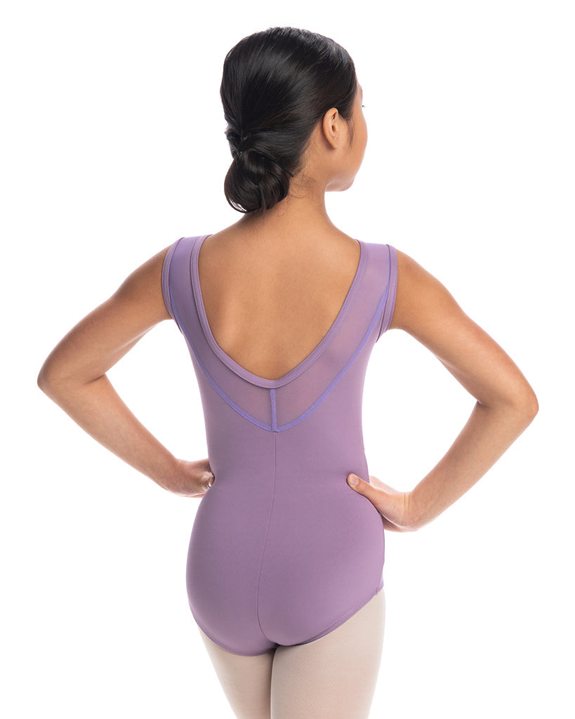 Ainsliewear Bianca with Mesh Sleeveless Leotard - 1039MEG Girls - Dancewear - Bodysuits &amp; Leotards - Dancewear Centre Canada