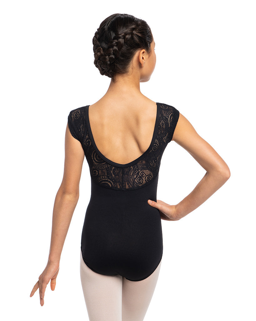 Ainsliewear Elodie with Lola Lace Boatneck Low Back Sleeveless Leotard - 166LLG Girls - Dancewear - Bodysuits &amp; Leotards - Dancewear Centre Canada