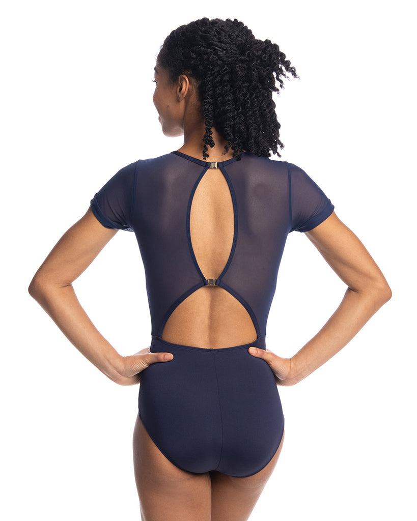 Ainsliewear Renee Mesh Short Sleeve Leotard - 1089ME Womens - Dancewear - Bodysuits &amp; Leotards - Dancewear Centre Canada