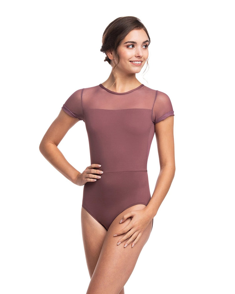 Ainsliewear Renee Mesh Short Sleeve Leotard - 1089ME Womens - Dancewear - Bodysuits &amp; Leotards - Dancewear Centre Canada