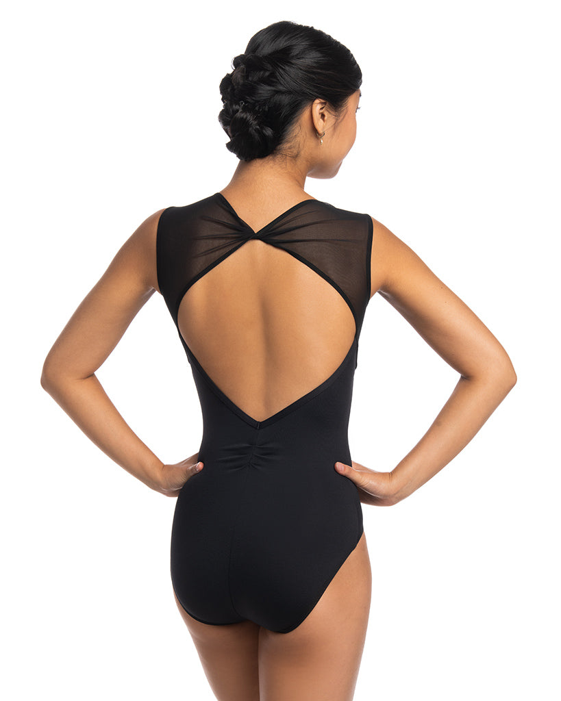 Ainsliewear Saminy Scoop Neck Open Back MeshTank Leotard - 1122ME Womens - Dancewear - Bodysuits &amp; Leotards - Dancewear Centre Canada