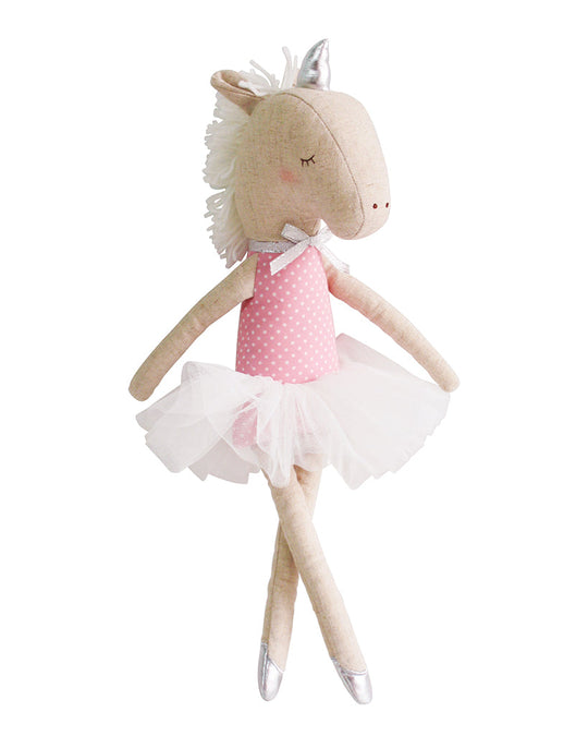 Alimrose Yvette Unicorn Ballerina Plush Doll 43cm - Pink Silver Star