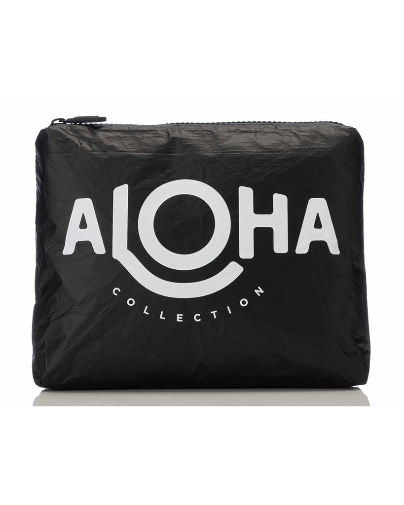 Aloha Collection - Small Original ALOHA Splash Proof Pouch - White on Black - Accessories - Dance Bags - Dancewear Centre Canada