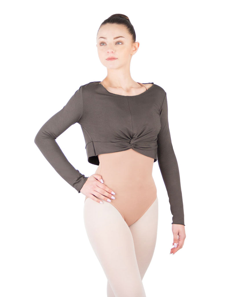 Ballet Rosa Megumi Stretch Bamboo Long Sleeve Twist Crop Top - Womens - Dancewear - Tops - Dancewear Centre Canada