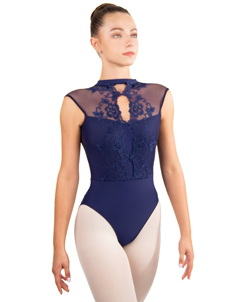 Ballet Rosa Mirielle High Neck Lace Front Open Back Sleeveless Leotard -  Dancewear Centre
