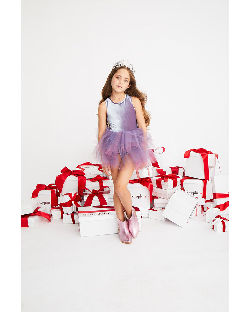 iloveplum B.A.E. Gema Two-Tone Velvet Tutu Dress - Girls - Light Blue / Plum Velvet - Dancewear - Dresses - Dancewear Centre Canada