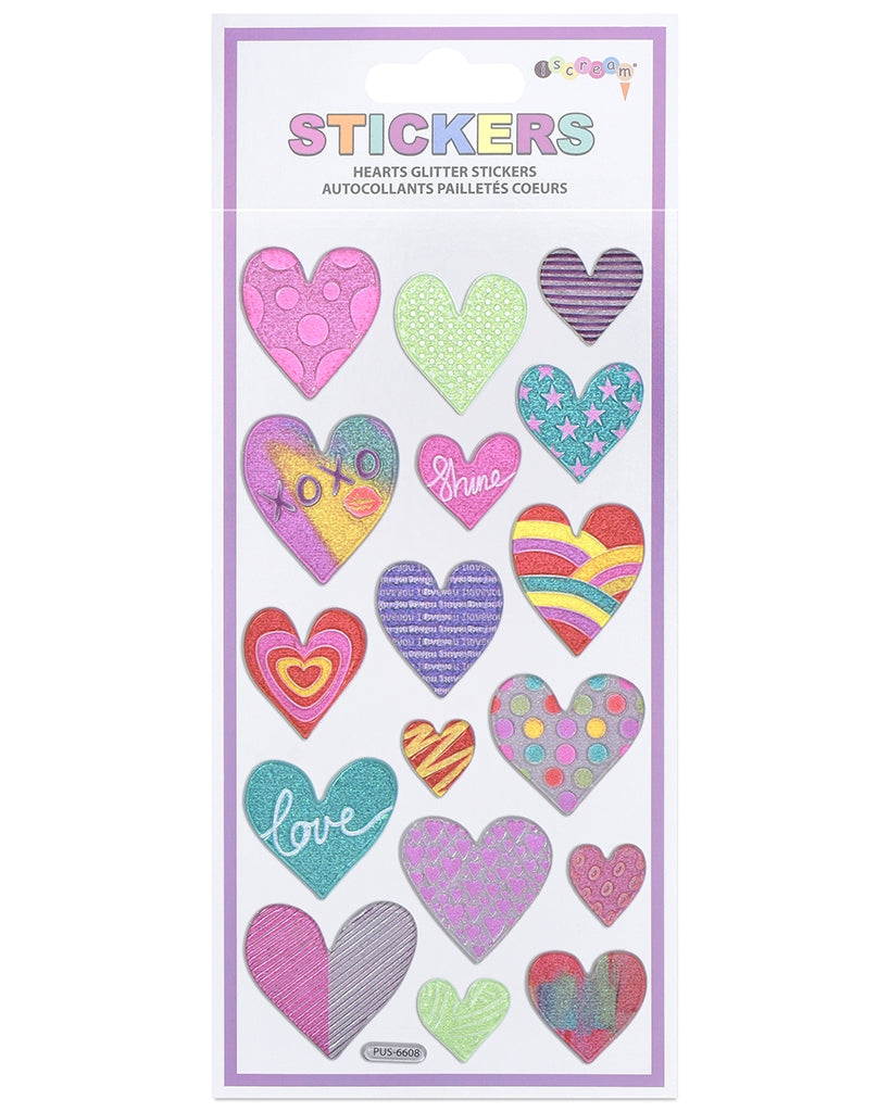 iscream Hearts Glitter Stickers - 700448