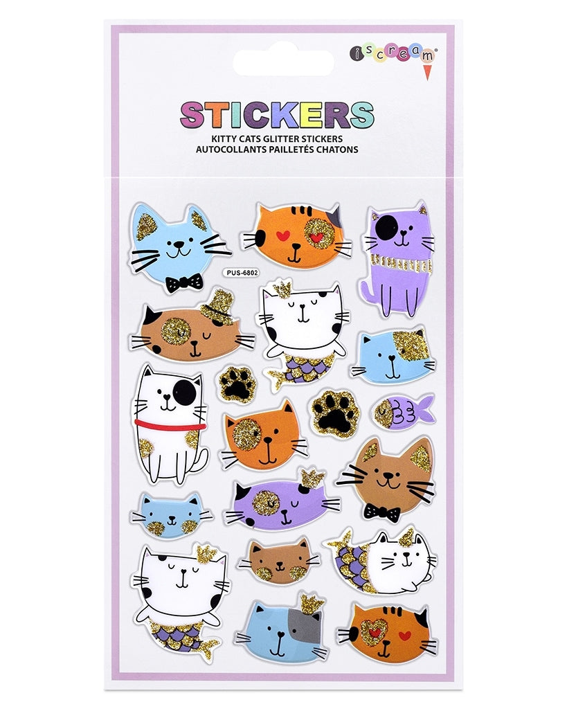 iscream Kitty Cats Glitter Stickers - 700449