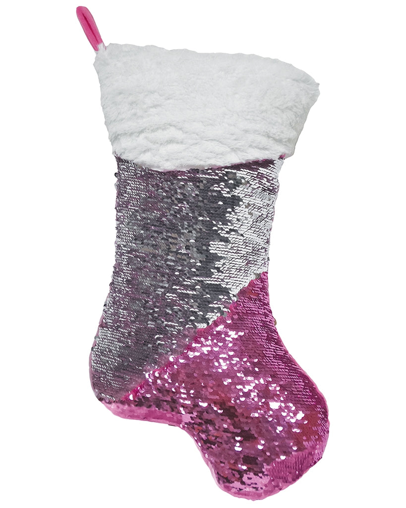 iscream Mini Pink Stocking Reversible Sequin Pillow 780933 Dancewear Centre